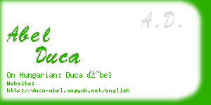 abel duca business card
